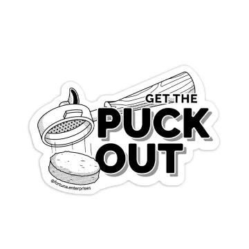 Get The Puck Out Sticker